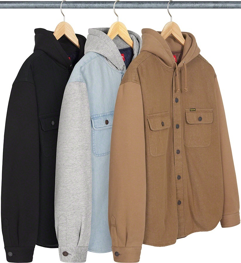 Fleece Hooded Denim Shirt